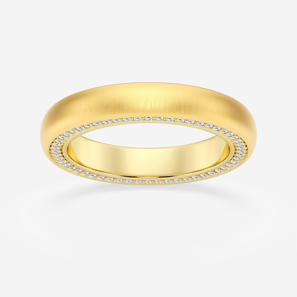 2/3 ctw Round Lab Grown Diamond 4mm Domed Satin Finish Eternity Band